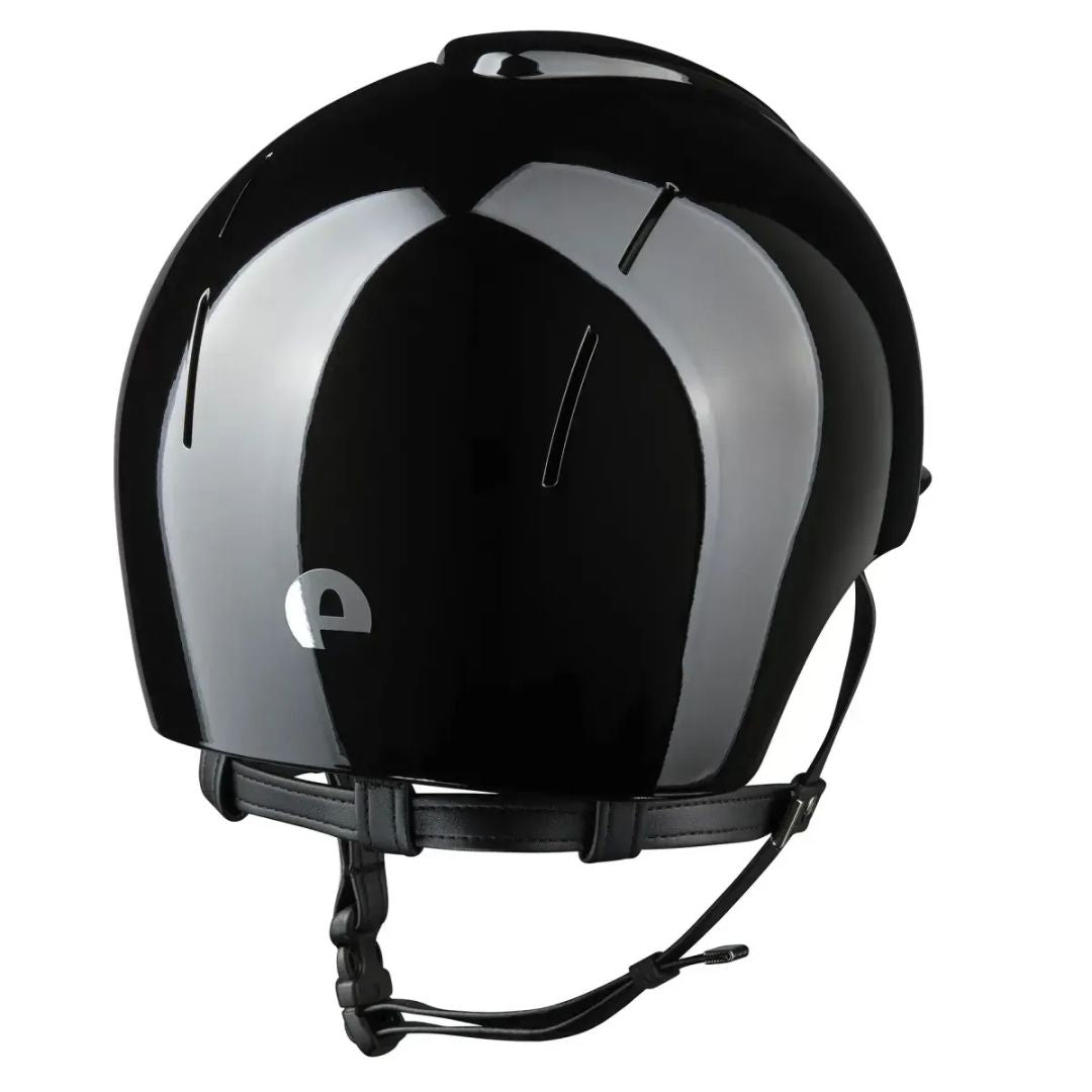 KEP Italia Smart Nova Metal Polish Equestrian Helmet - Standard Brim - Black; back view shown on white background | Malvern Saddlery