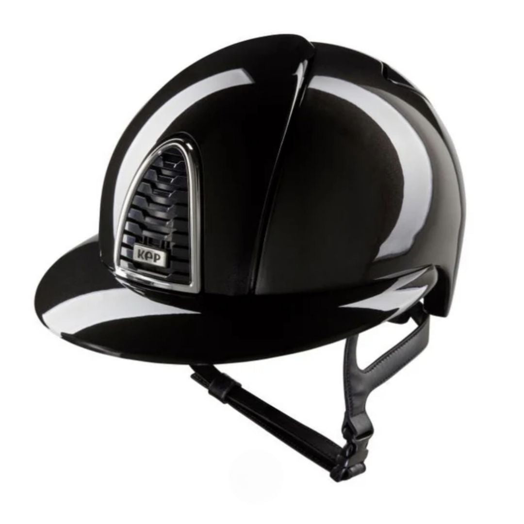 KEP Italia Cromo 2.0 Shine Equestrian Helmet - Polo Brim - Black  | Malvern Saddlery
