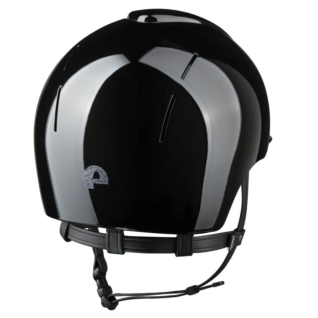 Kep Italia Smart Nova Star Metal Polish Equestrian Helmet - Black with silver Star grill back view on white background | Malvern Saddlery
