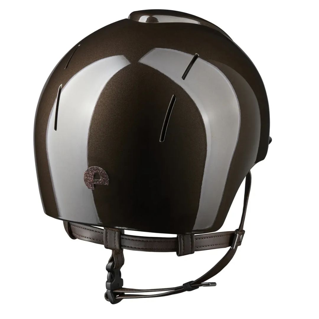 Kep Italia Smart Nova Star Metal Polish Equestrian Helmet - brown with Tonal Star grill back view on white background | Malvern Saddlery