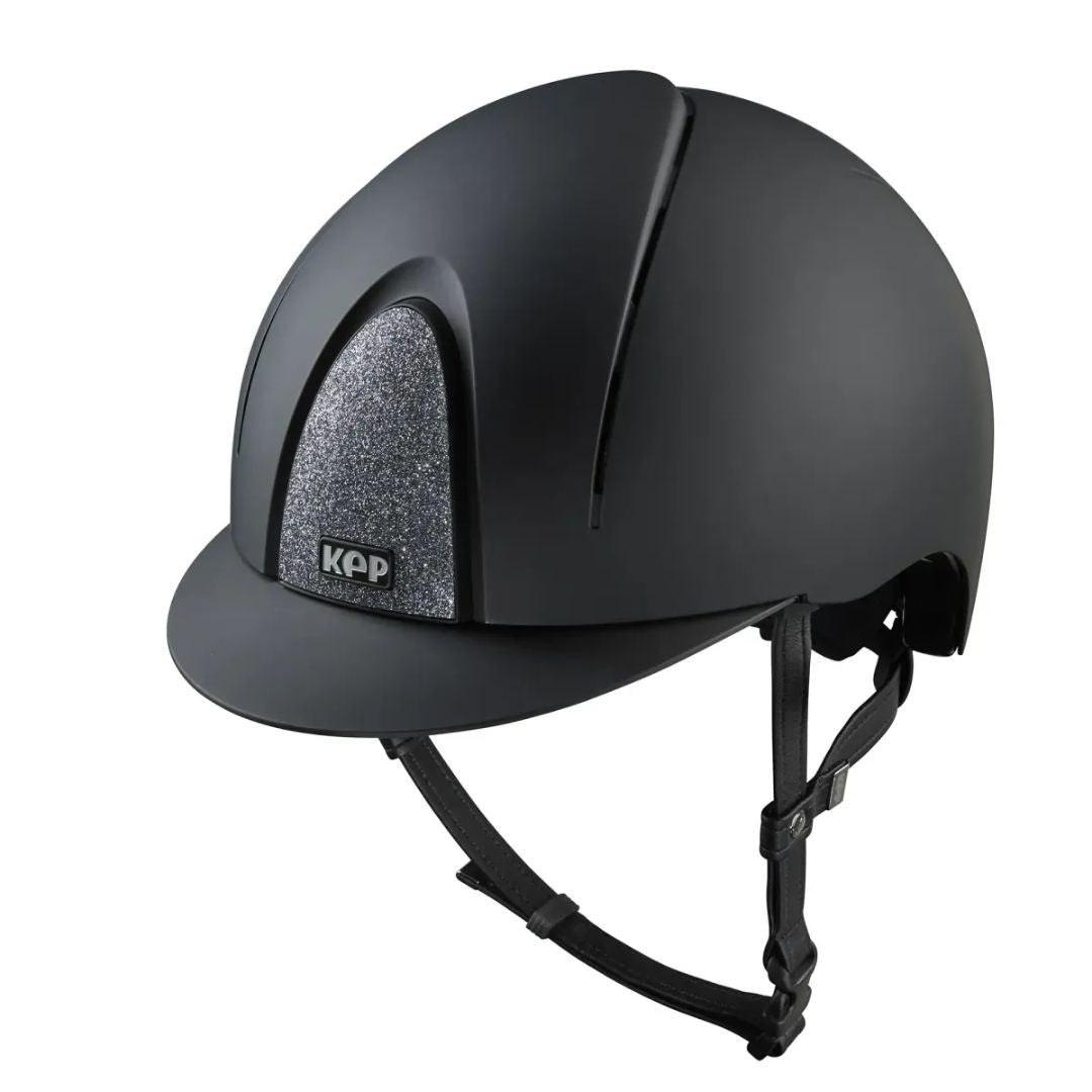 KEP Italia Smart Nova Textile Star Equestrian Helmet - Black/Silver Star Grill, on white background | Malvern Saddlery