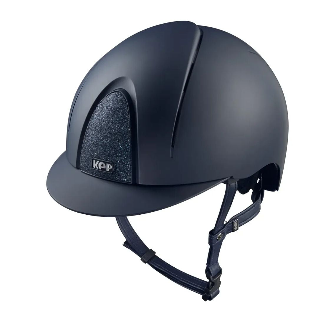 KEP Italia Smart Nova Textile Star Equestrian Helmet - Navy/Navy Star Grill; on white background | Malvern Saddlery