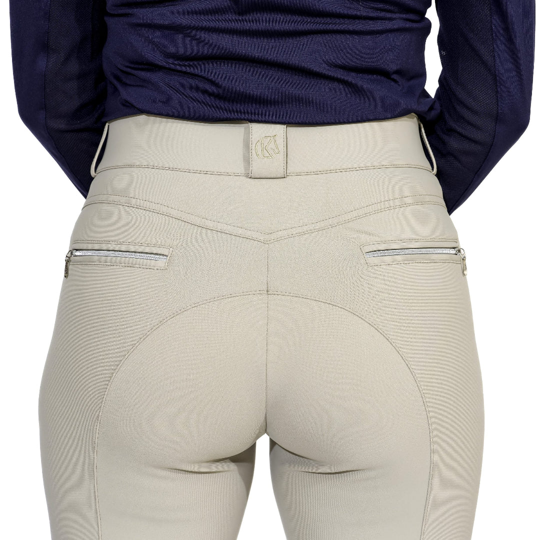 KL Select Gabrielle Knee Grip Breeches - Beige, back view | Malvern Saddlery