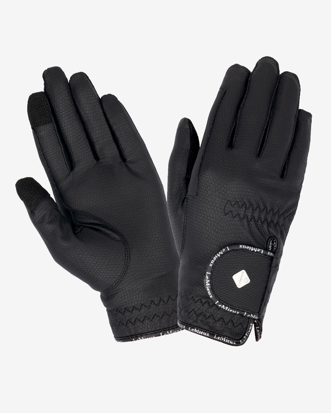LeMieux Classic Riding Glove - Black, shown on white background | Equestrian Accessories | Malvern Saddlery
