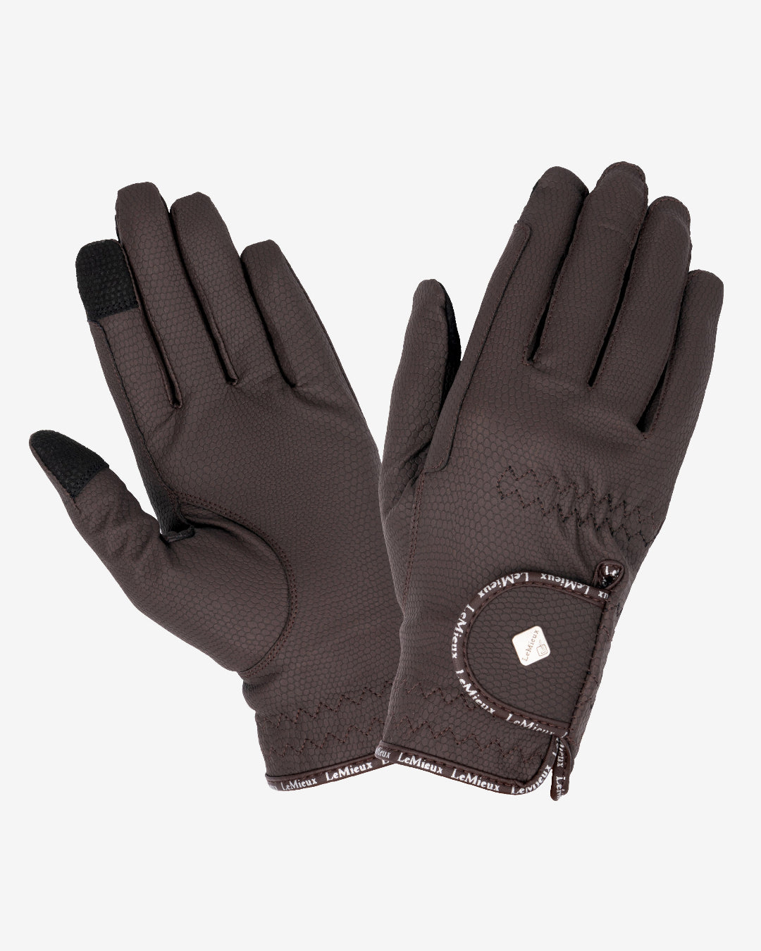 LeMieux Classic Riding Glove - Brown, shown on white background | Equestrian Accessories | Malvern Saddlery