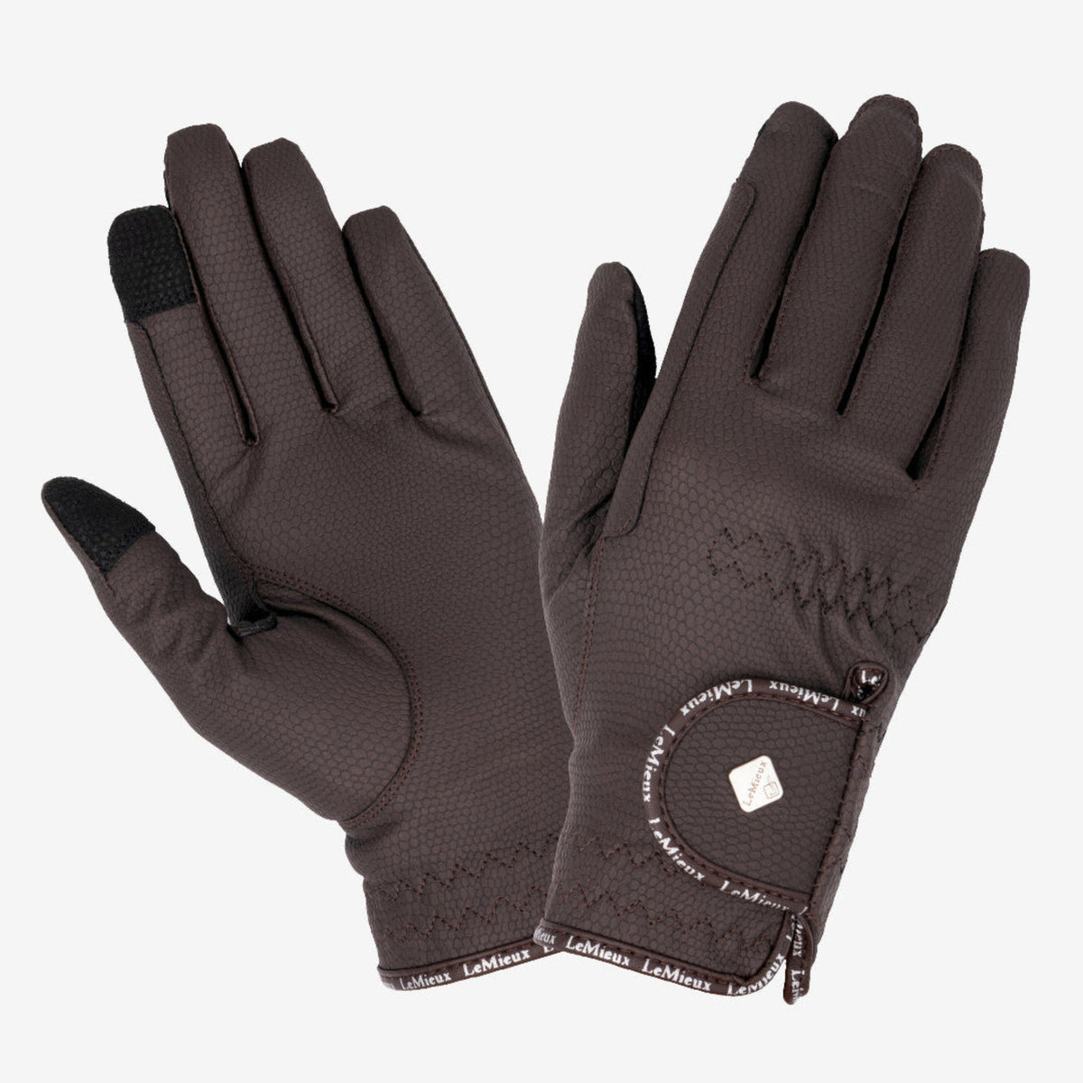 LeMieux Classic Riding Glove - Brown, shown on white background | Equestrian Accessories | Malvern Saddlery