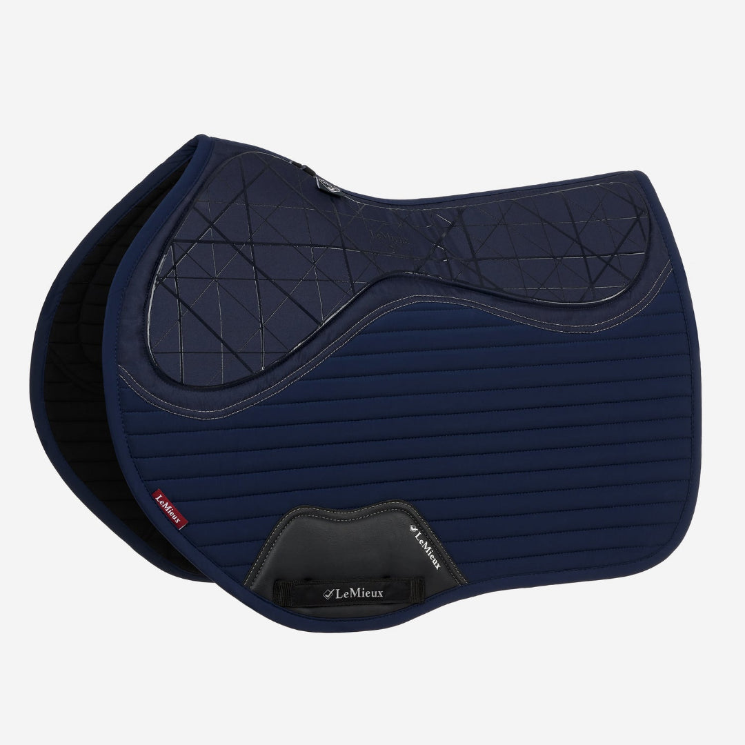 LeMieux Soft Shell Anti-Slip Eurojump Square Saddle Pad - Navy | Jumper Saddle Pads | Malvern Saddlery