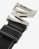 LeMieux Monogram Leather Belt - Black; buckle detail | Malvern Saddlery