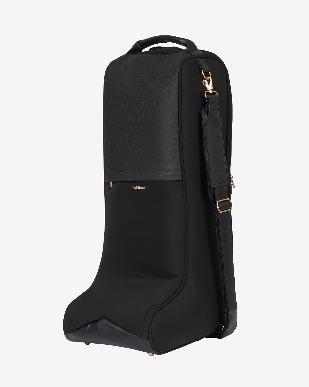 LeMieux Luxe Boot Bag - Black - shown on white background | Rider Travel Bags | Malvern Saddlery