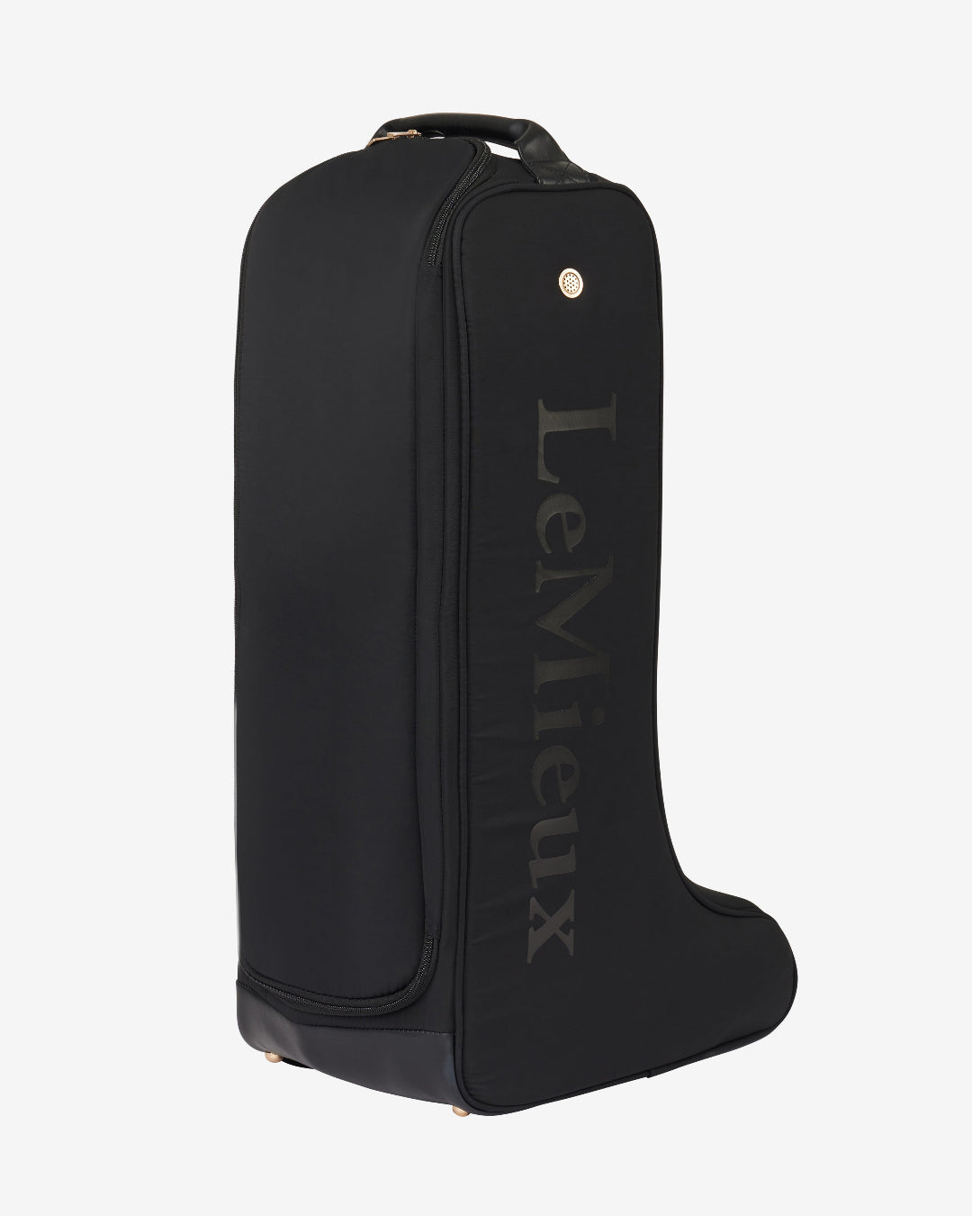 LeMieux Luxe Boot Bag - Black - back view shown on white background | Rider Travel Bags | Malvern Saddlery