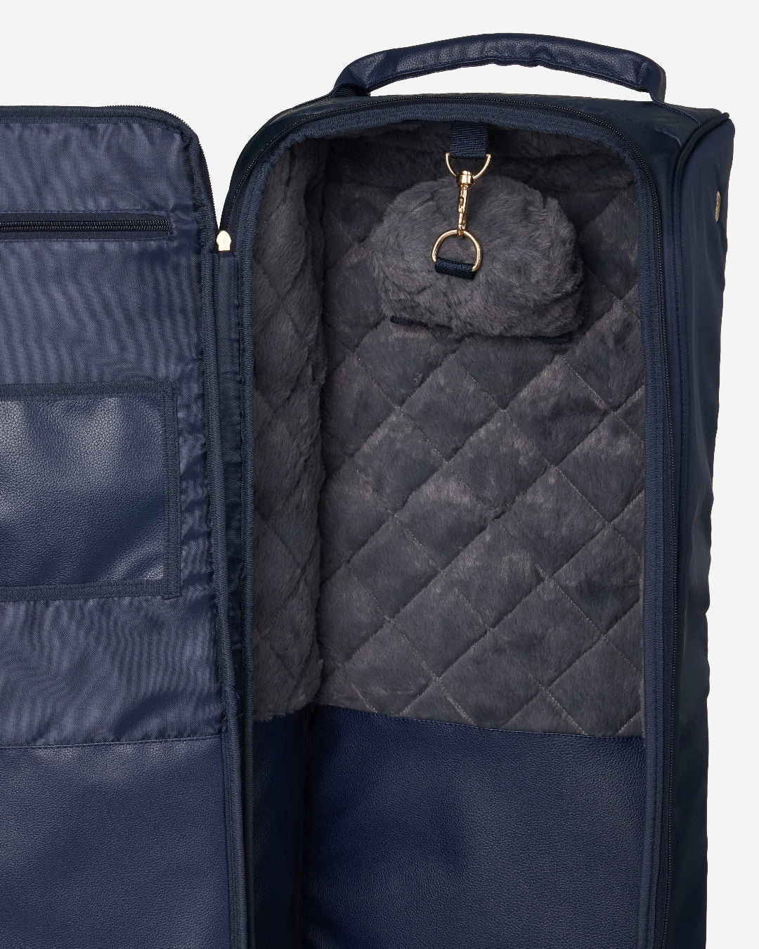 LeMieux Luxe Bridle Bag - Navy; inside close up | Equestrian Luggage | Malvern Saddlery