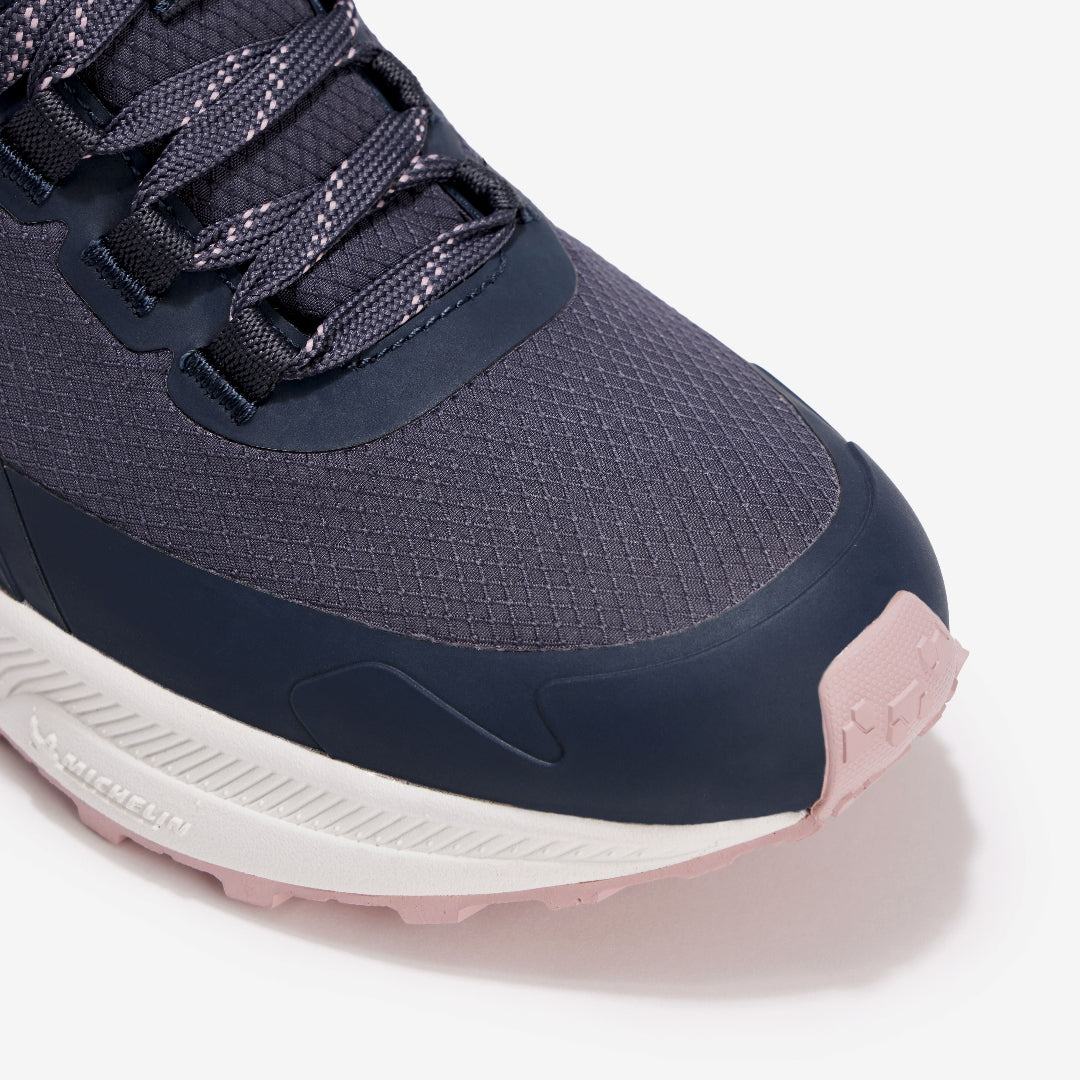 LeMieux Trax Viva Waterproof Sneaker - Navy/Pink, toe detail | Malvern Saddlery