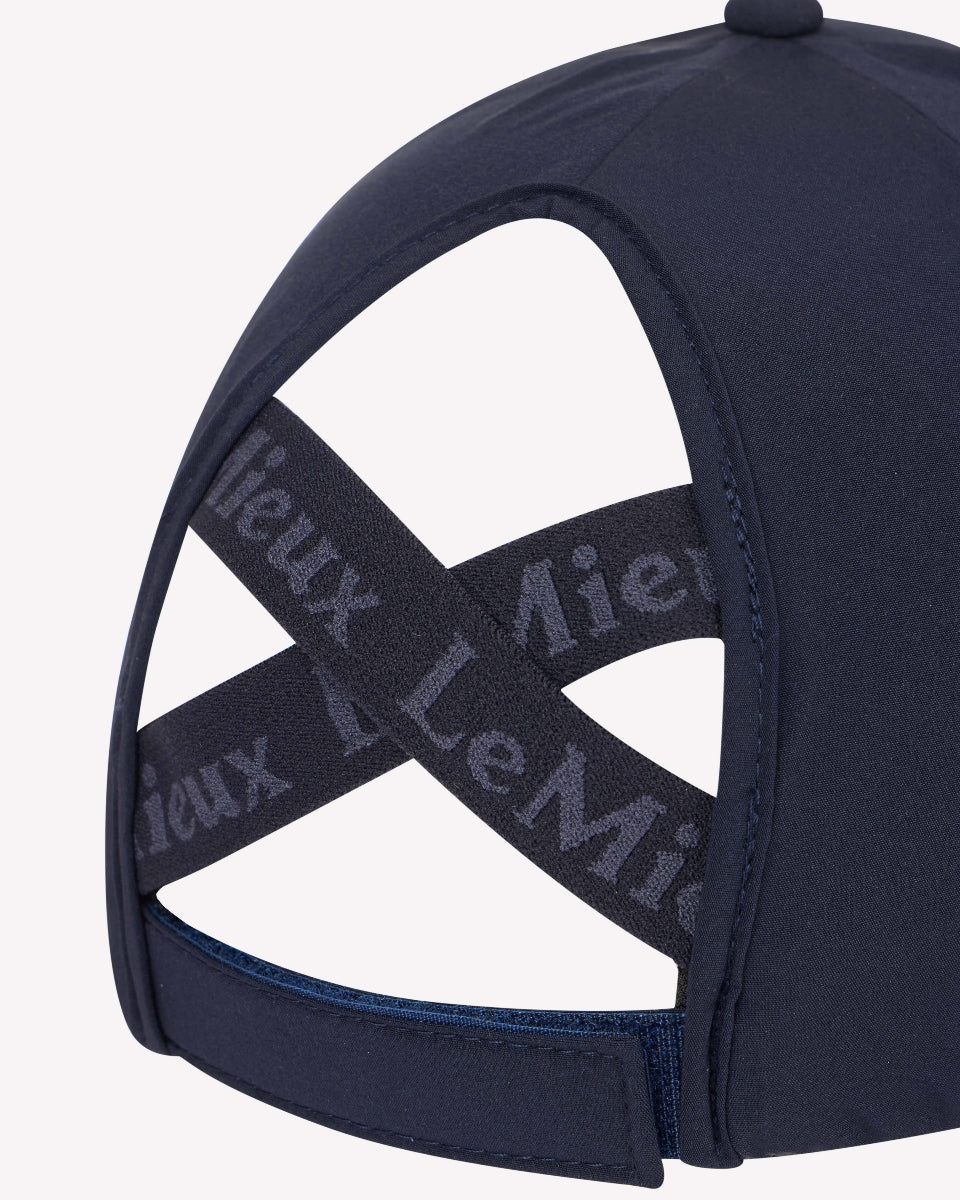 LeMieux Kylie Cap - Navy, back view with criss-cross | Malvern Saddlery