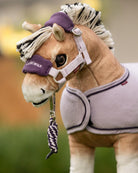 LeMieux Toy Pony Headcollar Halter - Lilac & Juniper, shown on 'Oskar' Plush Animal | Malvern Saddlery