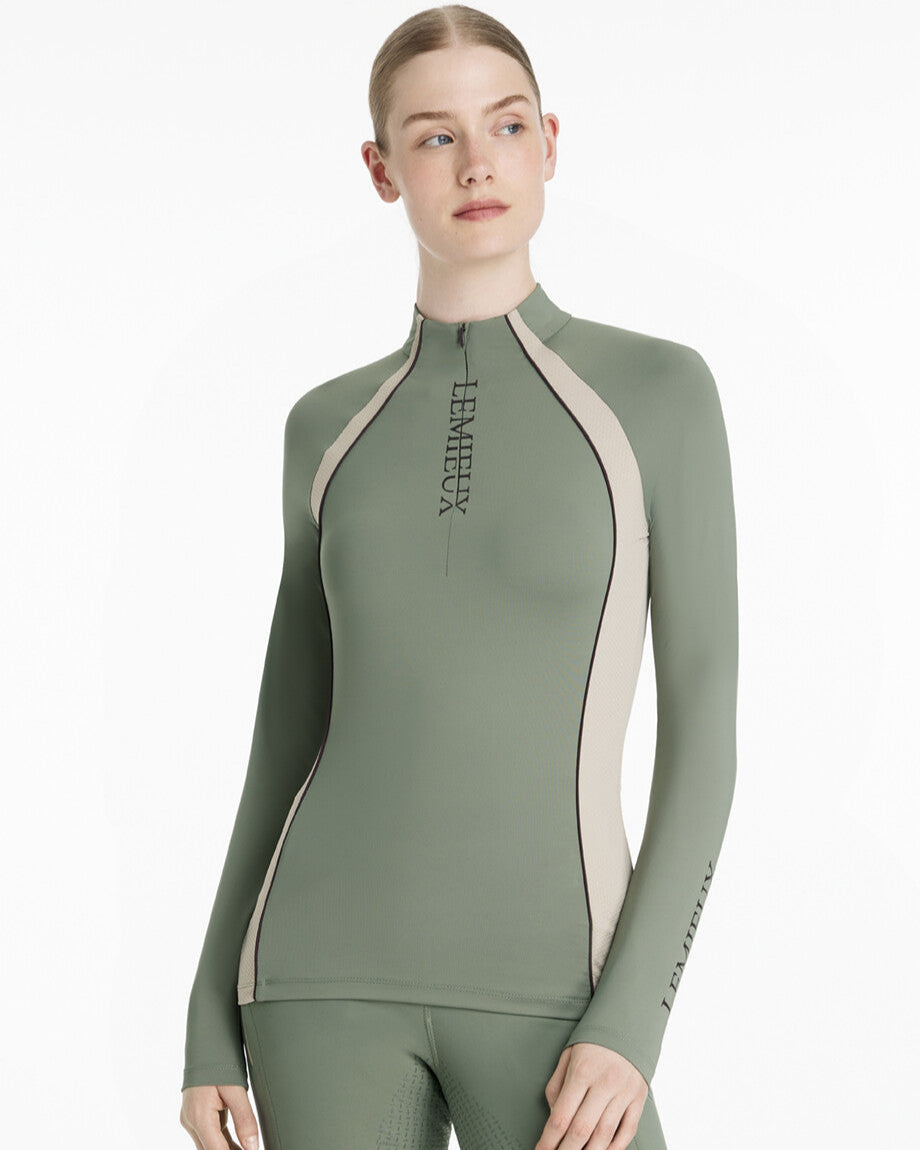 LeMieux Philippa Mesh Ladies Base Layer Top - Rosemary Green | Athletic Wear | Malvern Saddlery
