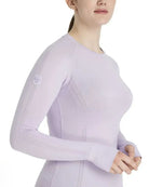 LeMieux Britney Seamless Long Sleeve Top - Lilac on woman on white background | Ladies Activewear | Malvern Saddlery