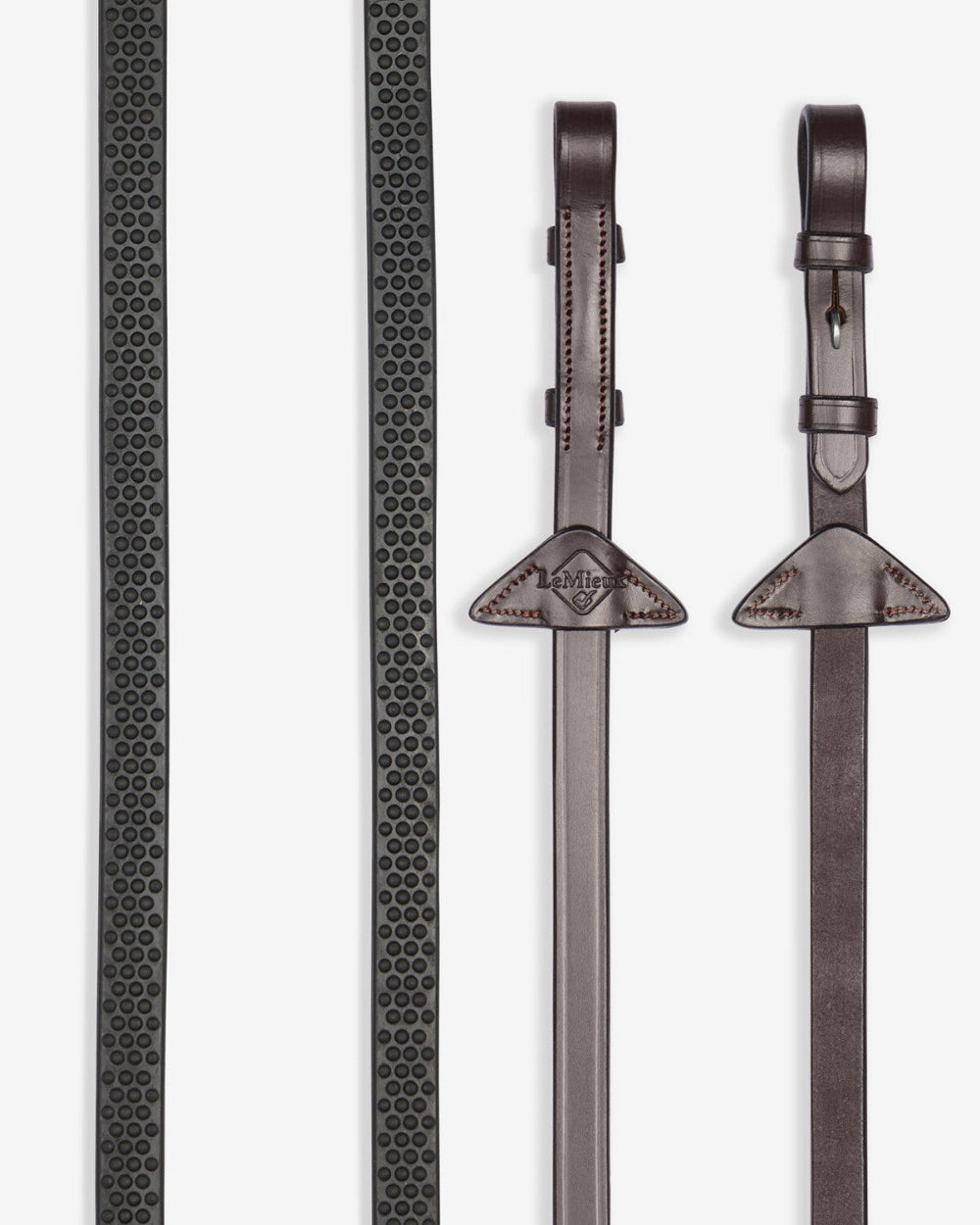 LeMieux Soft Rubber Reins - Havana/Silver | Malvern Saddlery