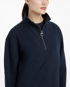 LeMieux Keira Quarter Neck Sweatshirt - Navy, shown on person with white background | Athleisure | Malvern Saddlery