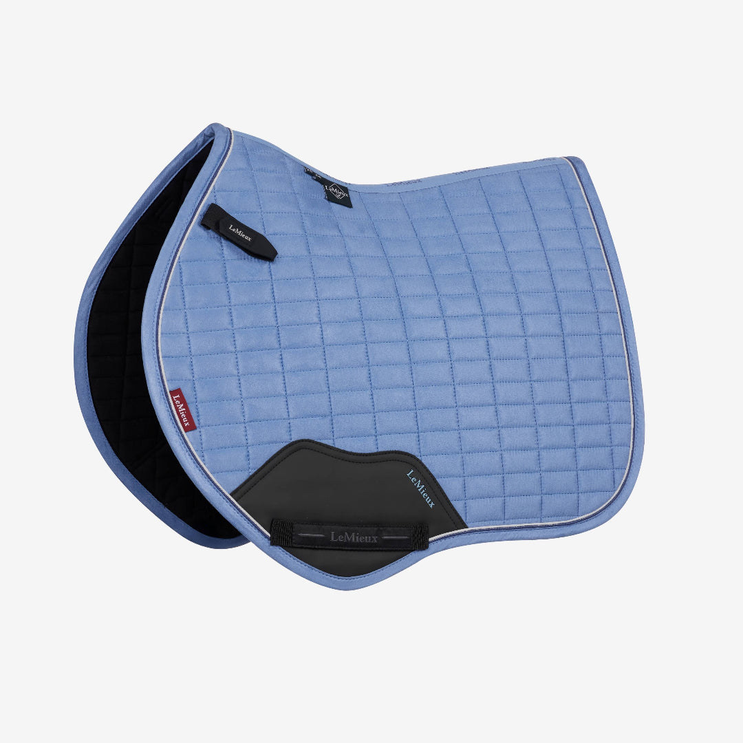 LeMieux Mini Suede Close Contact Square Saddle Pad -Pony - Powder Blue | Malvern Saddlery
