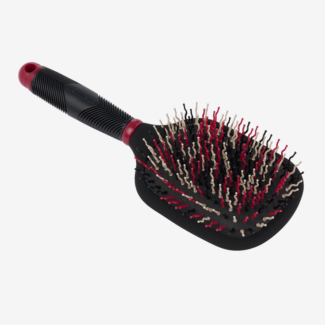 LeMieux Tangle Tidy Mane & Tail Brush - Black, Red; brush side | Malvern Saddlery