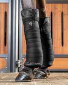 LeMieux Bamboo Pillow Wraps - Black, shown on horse | Horse Care | Malvern Saddlery