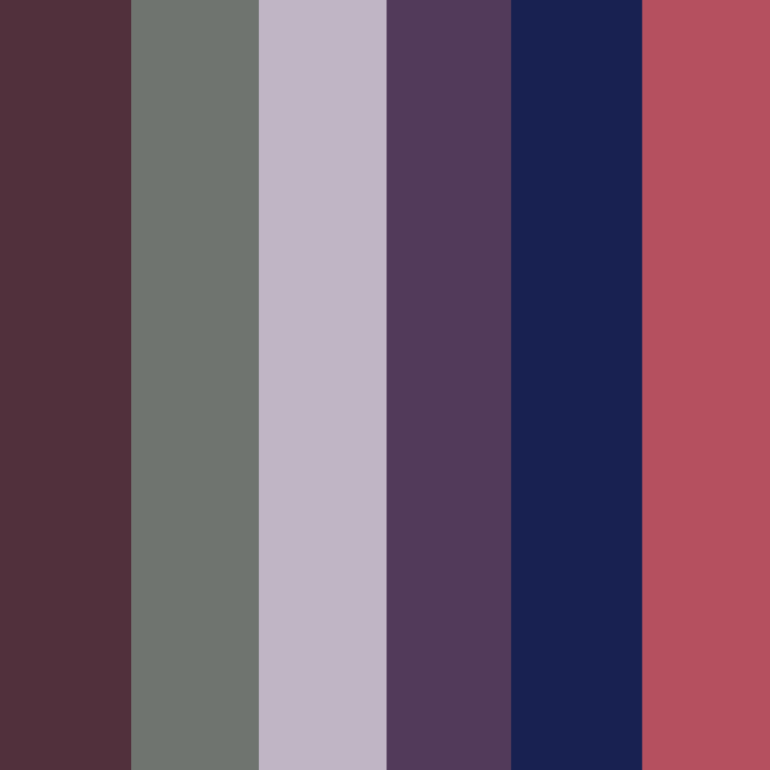 Color swatch with vertical stripes in various shades of purple, red, green & navy