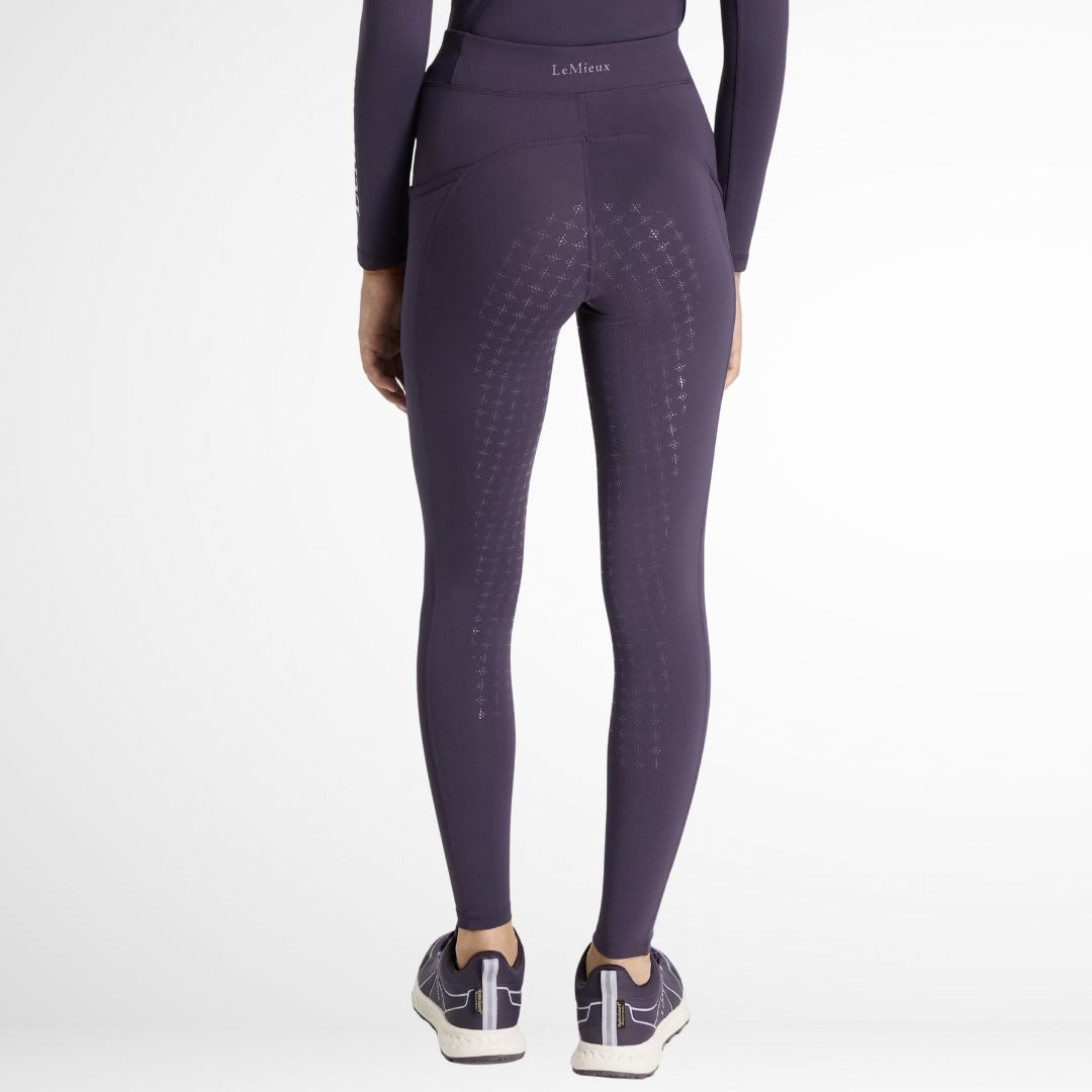 LeMieux Young Rider Orla Pull Ons - Juniper Purple, shown on model, back view | Malvern Saddlery