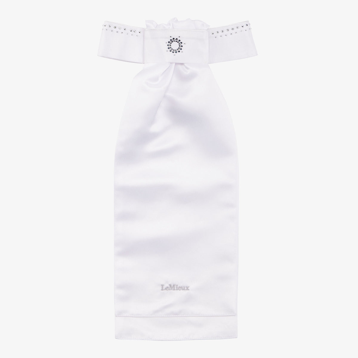 LeMieux Brilliance Stock Tie - White/Navy | Malvern Saddlery
