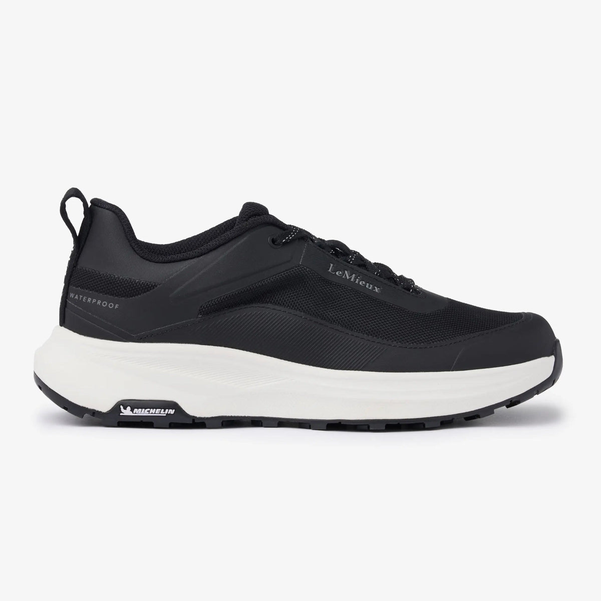 Black LeMieux Kanta Waterproof Sneaker with cushioned midsole and Michelin rubber grip.
