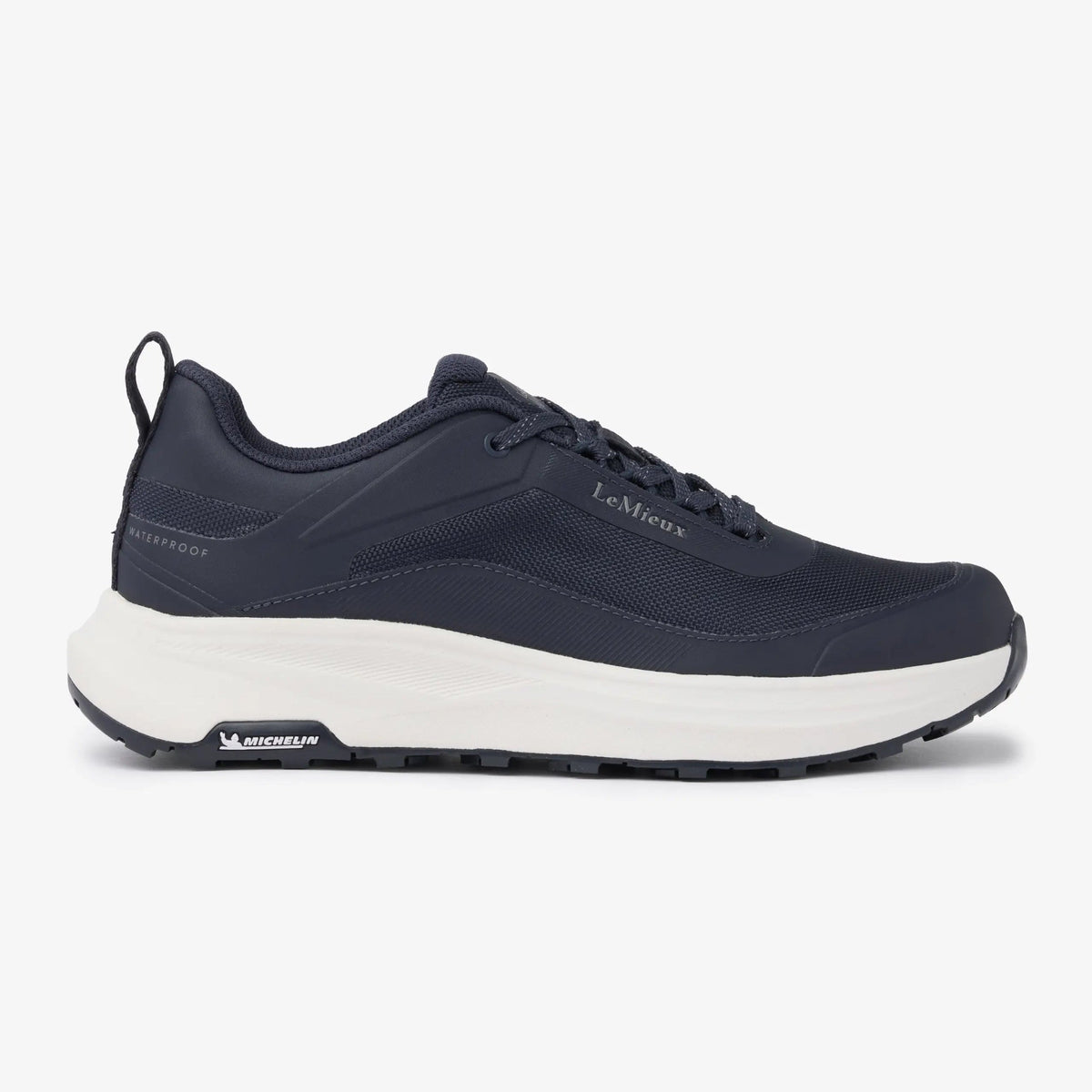 Navy LeMieux Kanta Waterproof Sneaker with cushioned midsole and Michelin rubber grip.