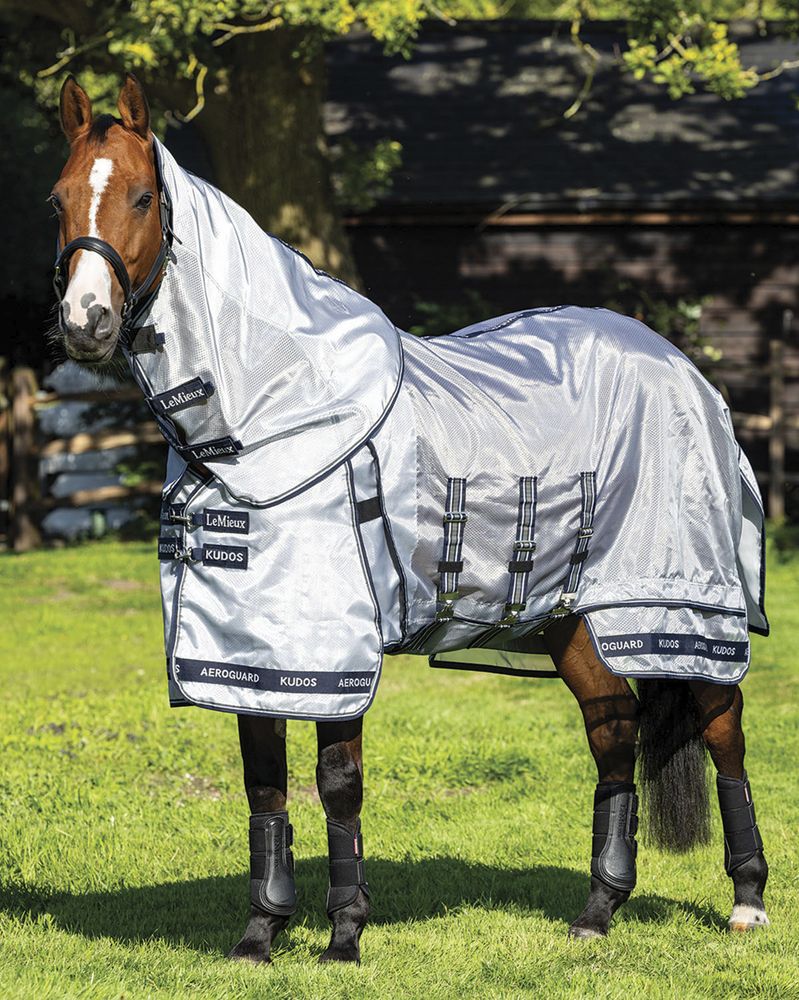LeMieux Kudos Aeroguard Fly Blanket with neck cover - Silver | Malvern Saddlery