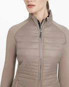 LeMieux Juliette Ladies Jacket - Pecan , chest zipper detail| Malvern Saddlery