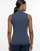 LeMieux Maria Mesh Sleeveless Base Layer - Dusk Blue, back view | Ladies Activewear Shirts | Malvern Saddlery