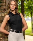 LeMieux Marissa Sleeveless Polo Shirt - Black | Malvern Saddlery