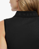 LeMieux Marissa Sleeveless Polo Shirt - Black, back view collar detail | Malvern Saddlery