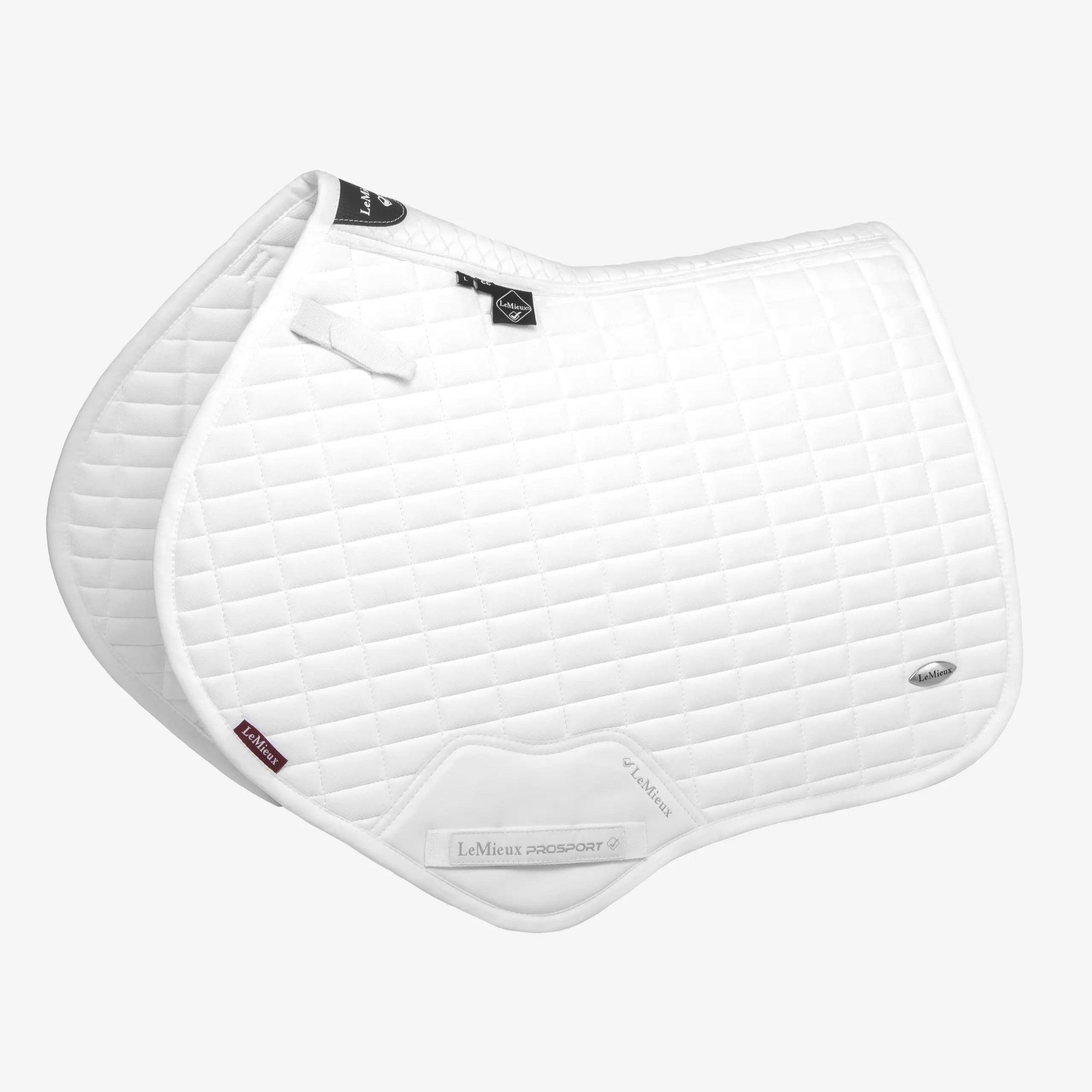 LeMieux Self Cool Close Contact Saddle Pad - White, shown on gray background | Malvern Saddlery
