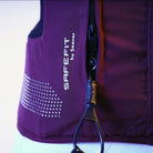 Seaver Safefit Airbag Vest - Bordeaux - detail of Lower Swarovski Crystals. computer generated image | Malvern Saddlery