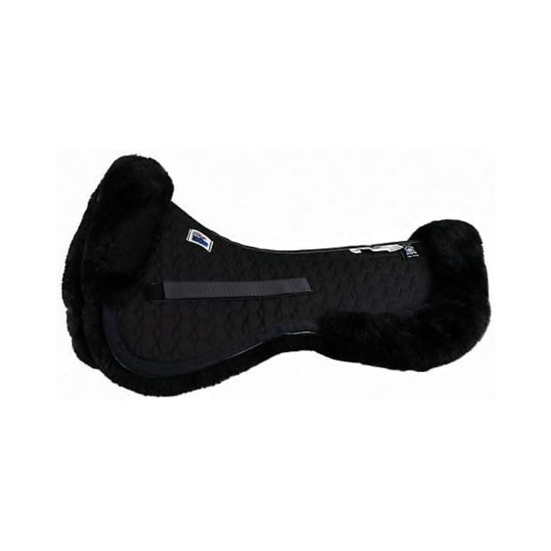 Mattes Sheepskin Half Pad with Rear Trim - Black | Malvern Saddlery