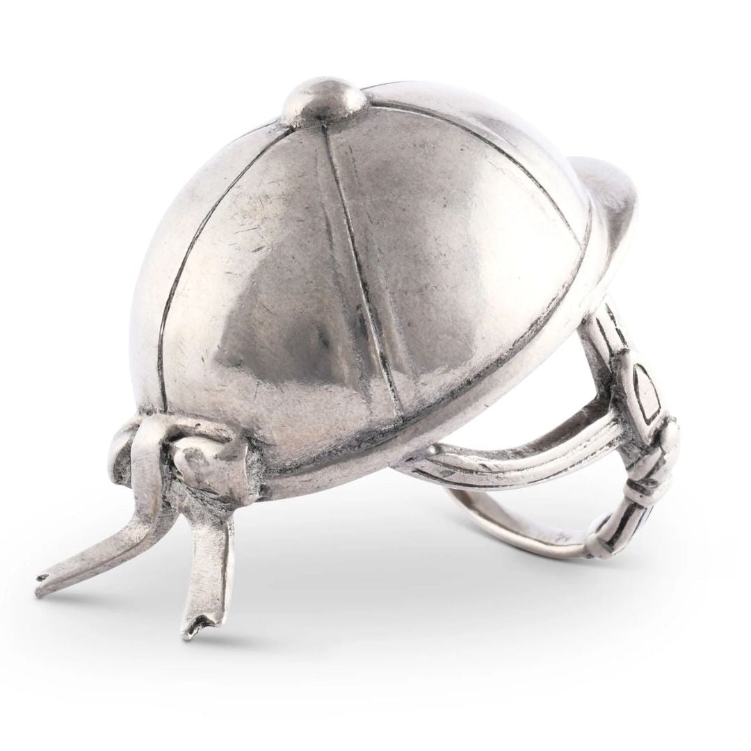 Riding Hat Pewter Napkin Rings; back view | Equestrian Gifts | Malvern Saddlery