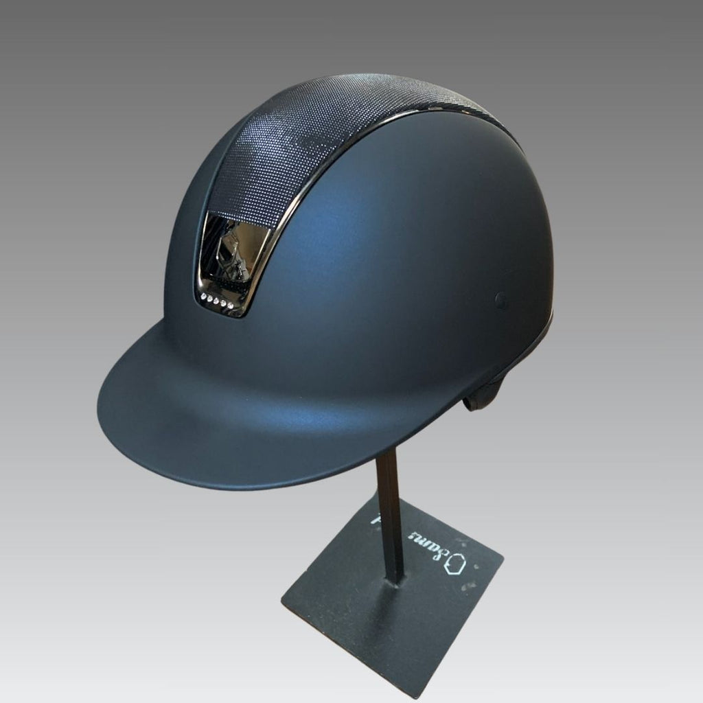 Samshield Shadow Matte with Shimmer Top & Crystals Equestrian Helmet- Navy | Malvern Saddlery