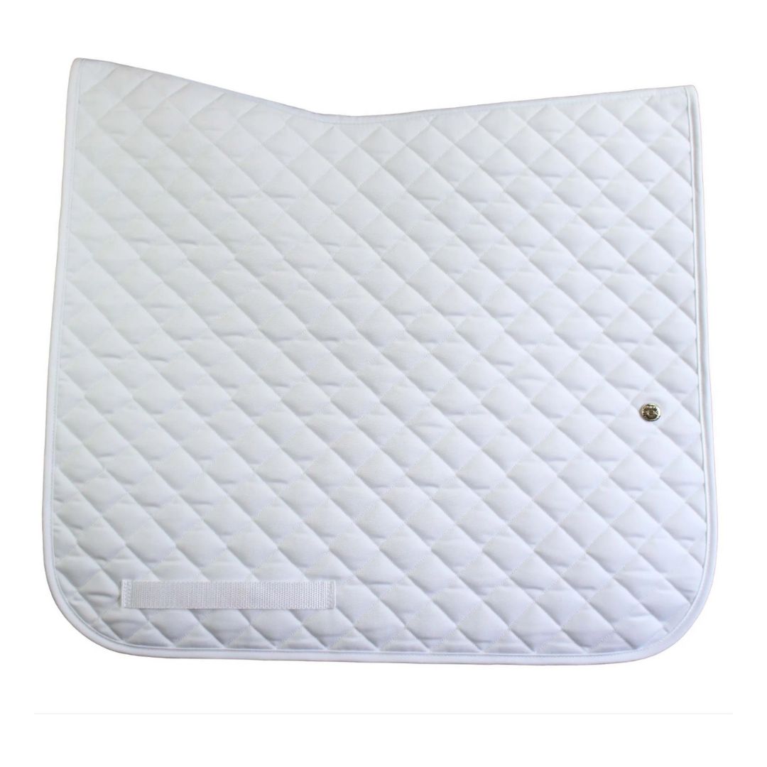 Ogilvy Baby Saddle Pad - Dressage Style, White with Girth Loops | Malvern Saddlery