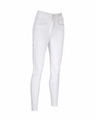 Pikeur New Candela Str FFL Full Seat Competition Breeches - White with Gold details | Malvern Saddlery