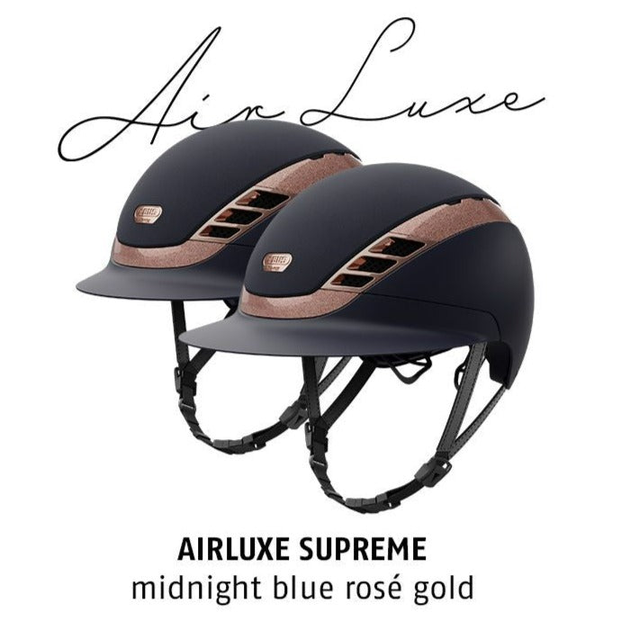Abus Pikeur AirLuxe Supreme Helmet - Navy/Rose Gold | Malvern Saddlery