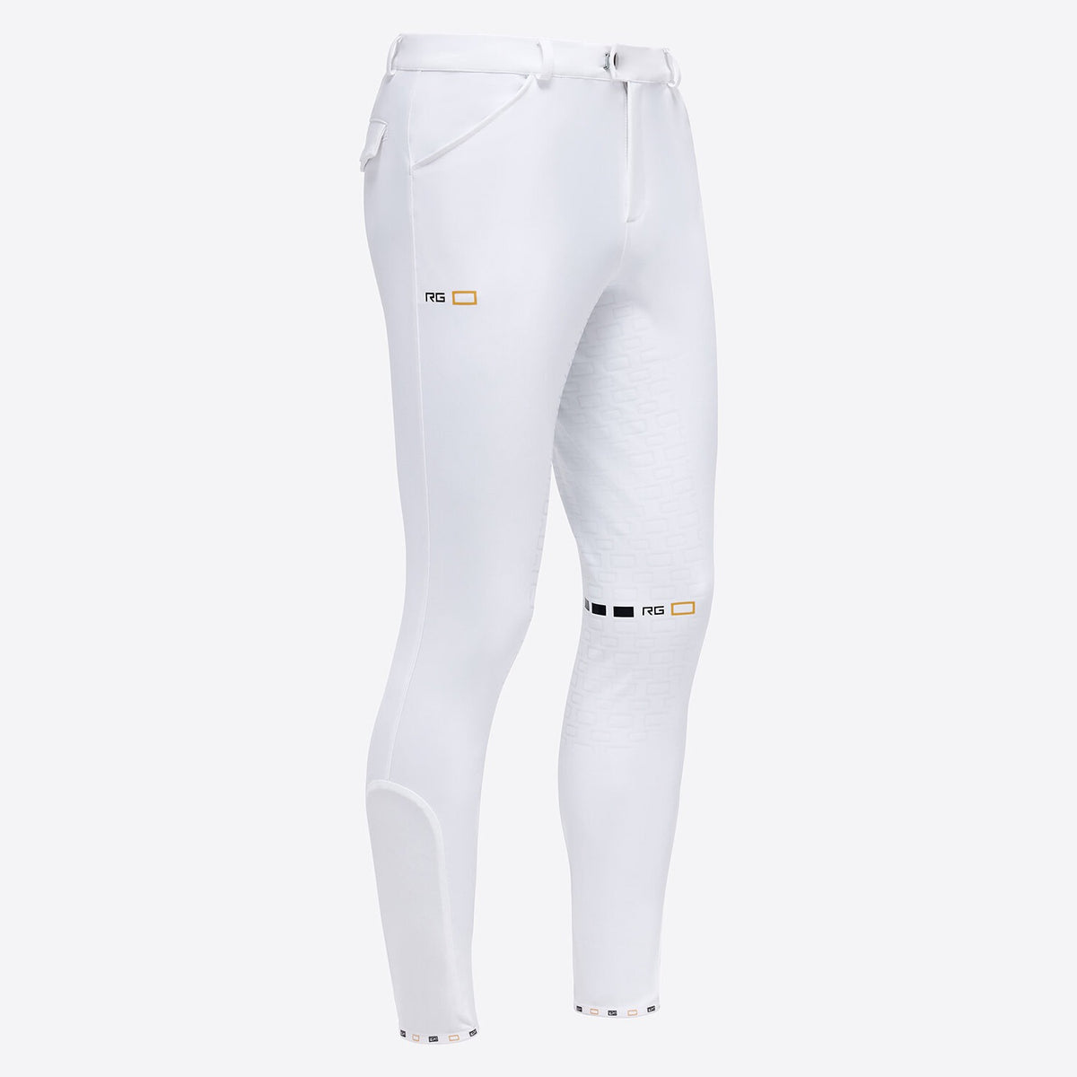 Rider's Gene Men's Full Grip Breeches - White, front view | Malvern Saddlery