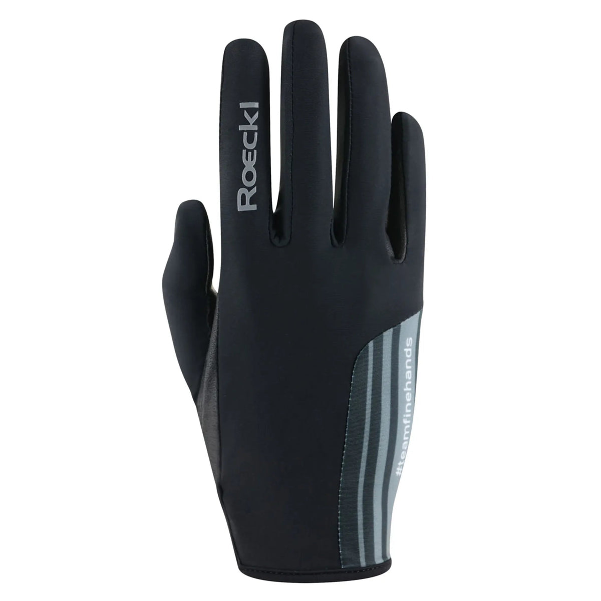 Roeckl Messara riding gloves in black with lightweight breathable backhand