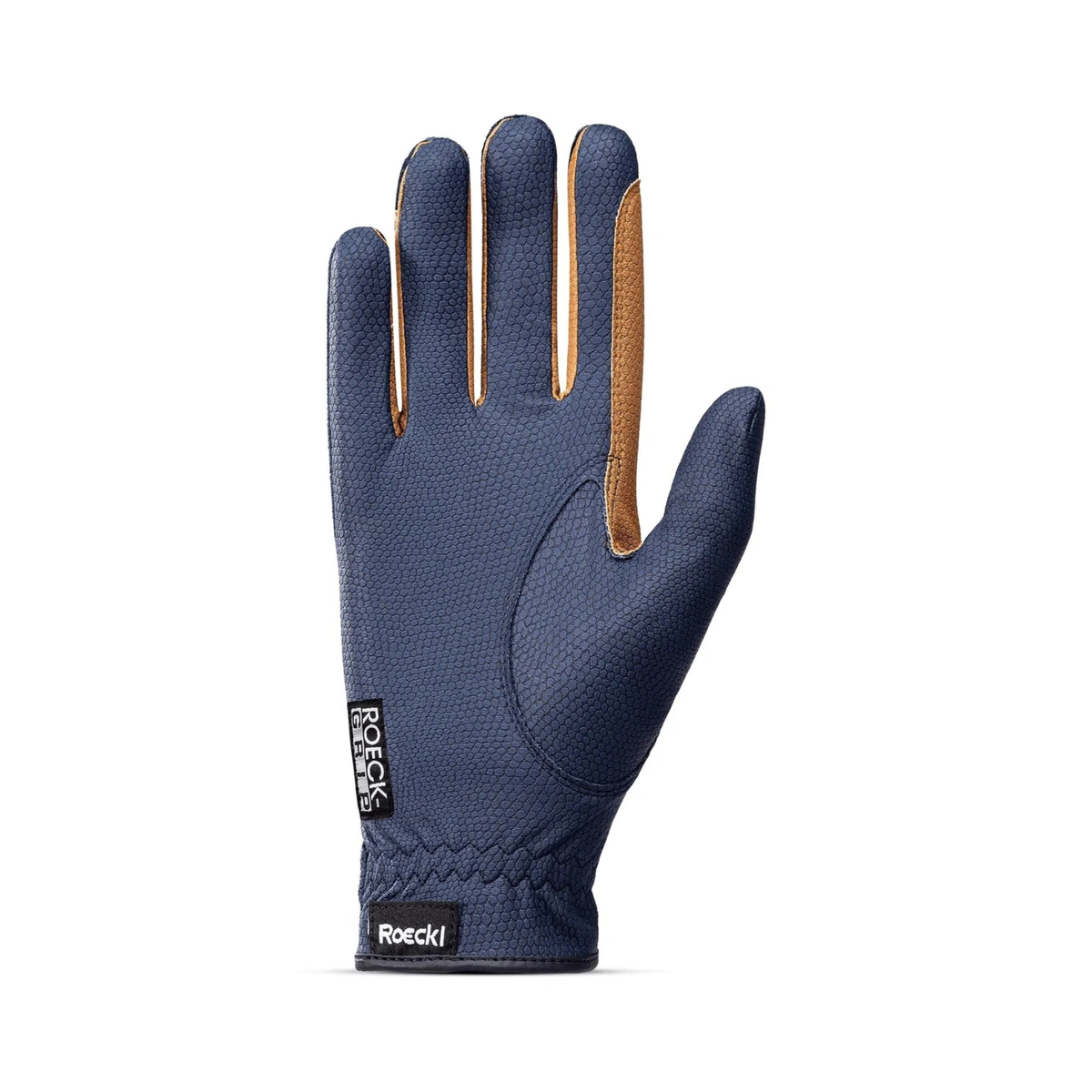 Roeckl Malta Riding Gloves in Navy and Caramel