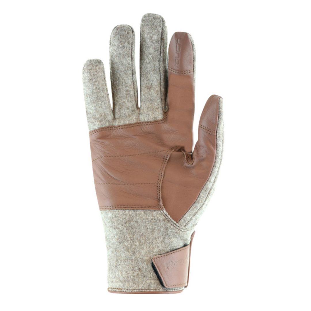 Roeckl Windham Glove - leather & wool - Taupe, beige/tan; palm view | Malvern Saddlery
