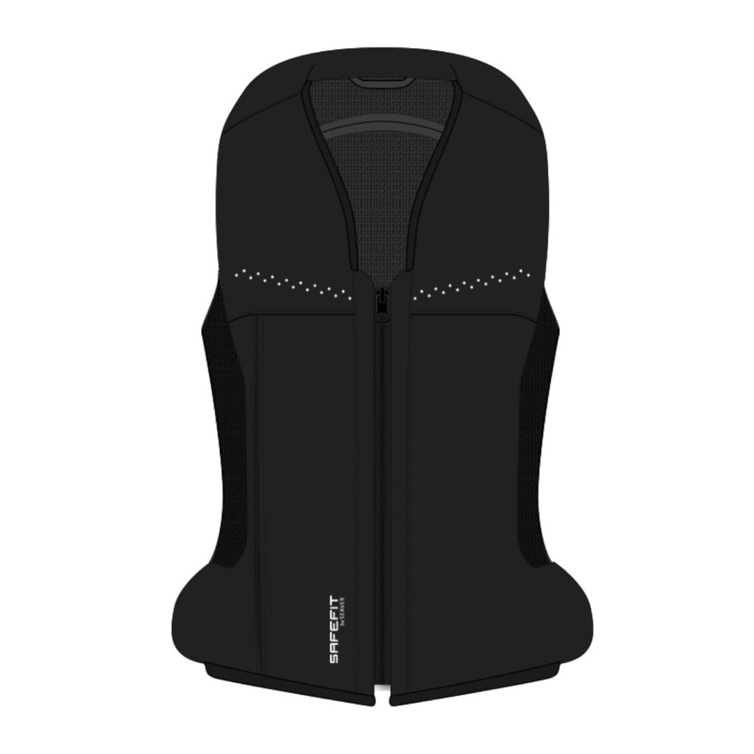 Seaver Safefit Airbag Vest - Black - Shown with Victory Swarovski Crystal pattern. computer generated image | Malvern Saddlery