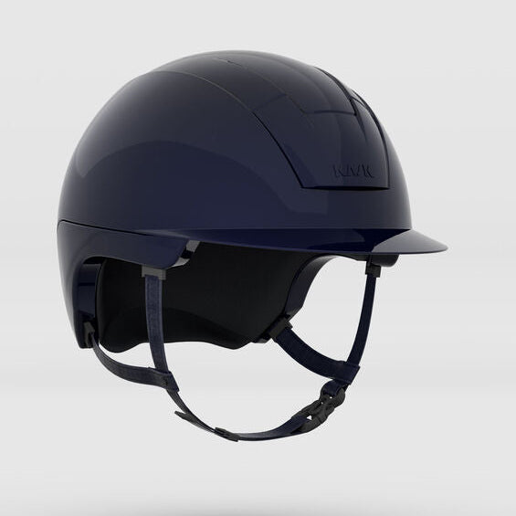 KASK Kooki Equestrian Helmet, Navy Shine, side-front view | Malvern Saddlery