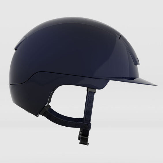 KASK Kooki Equestrian Helmet, Navy Shine, side view | Malvern Saddlery
